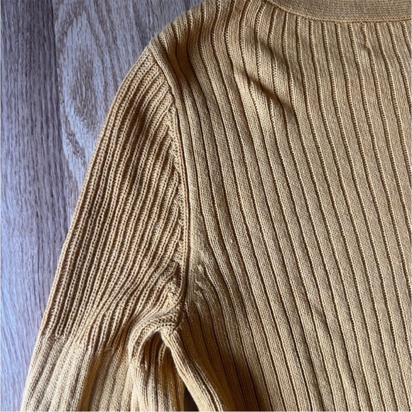 Yellow Ribbed Knit Sweater - Picture 6 of 10